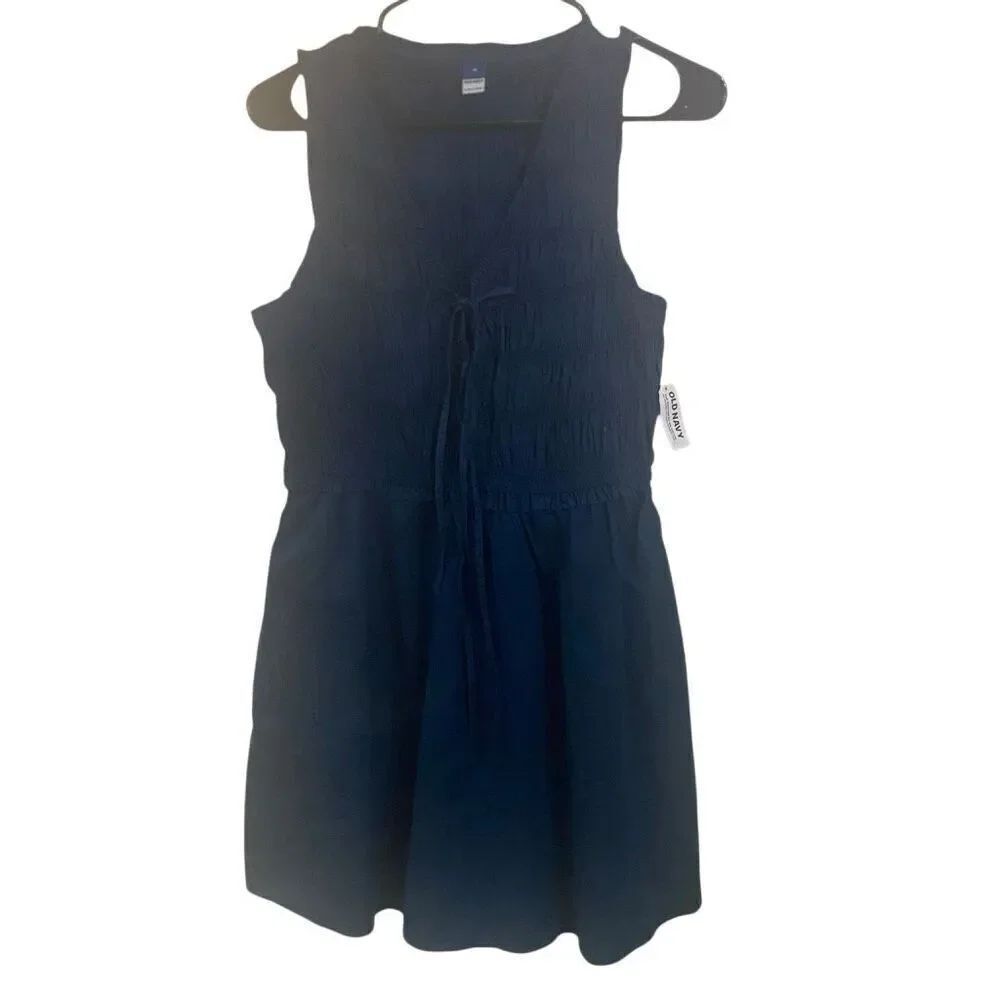 Old navy NWT blue pleated sleeveless medium short dress